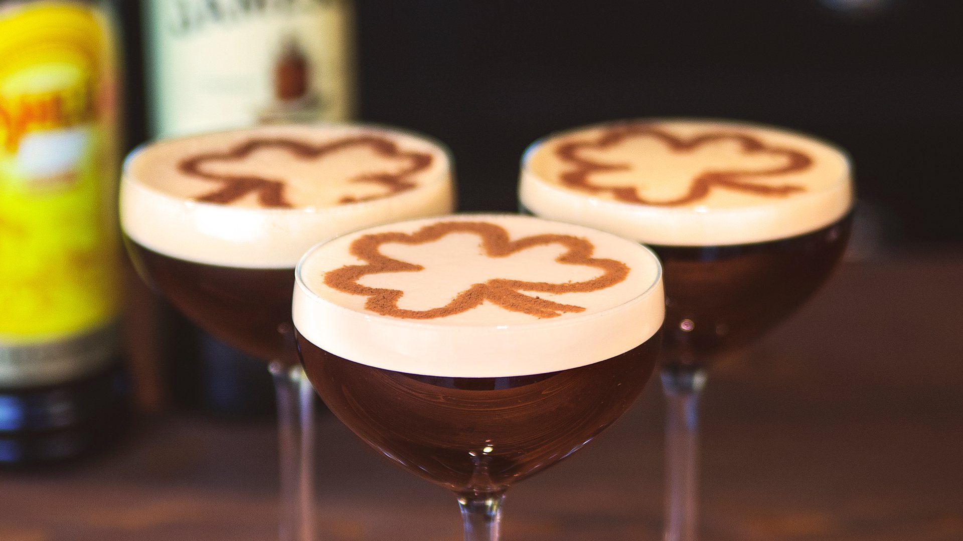 Kahlua St Patricks day espresso martini cocktails