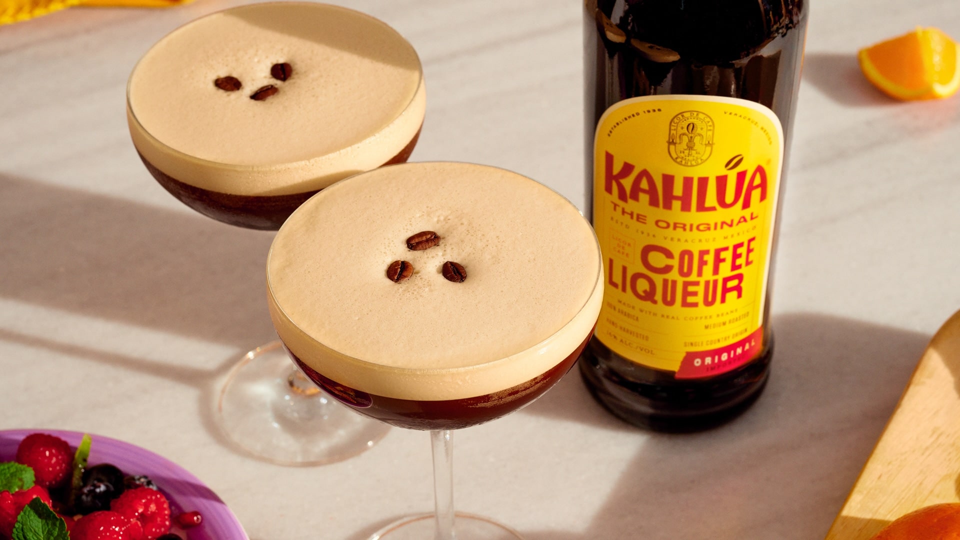 Espresso Martini with Kahlúa Bottle
