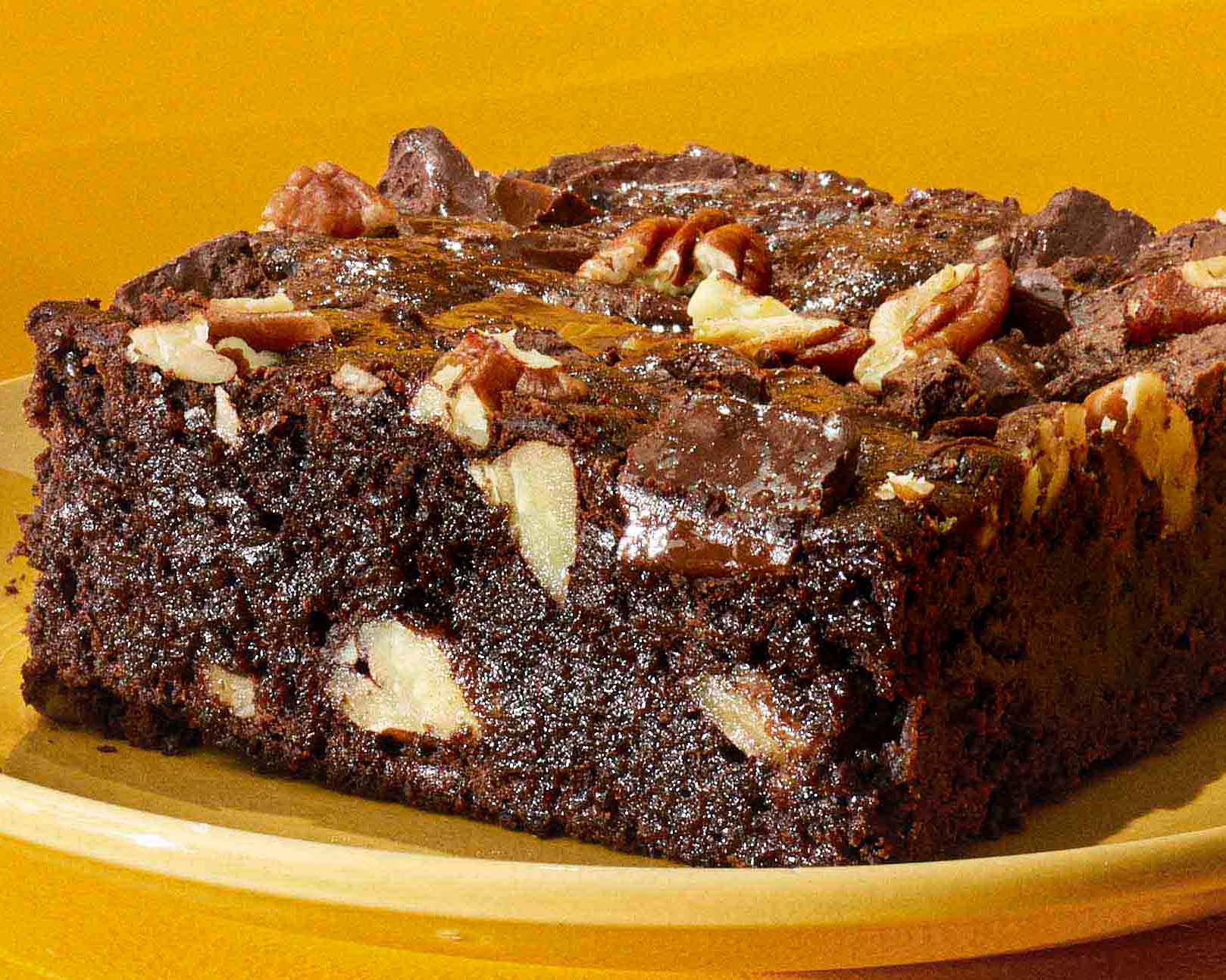 Close up of kahlua brownie
