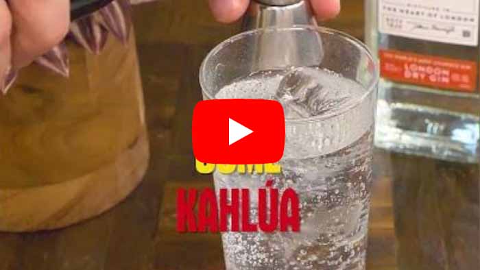 A YouTube video thumbnail of Kahlua Gin and Tonic