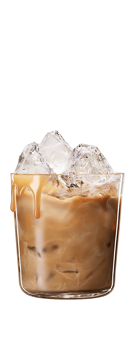 Kahlúa Dunkin’ Caramel swirl Sip in front of transparent  background